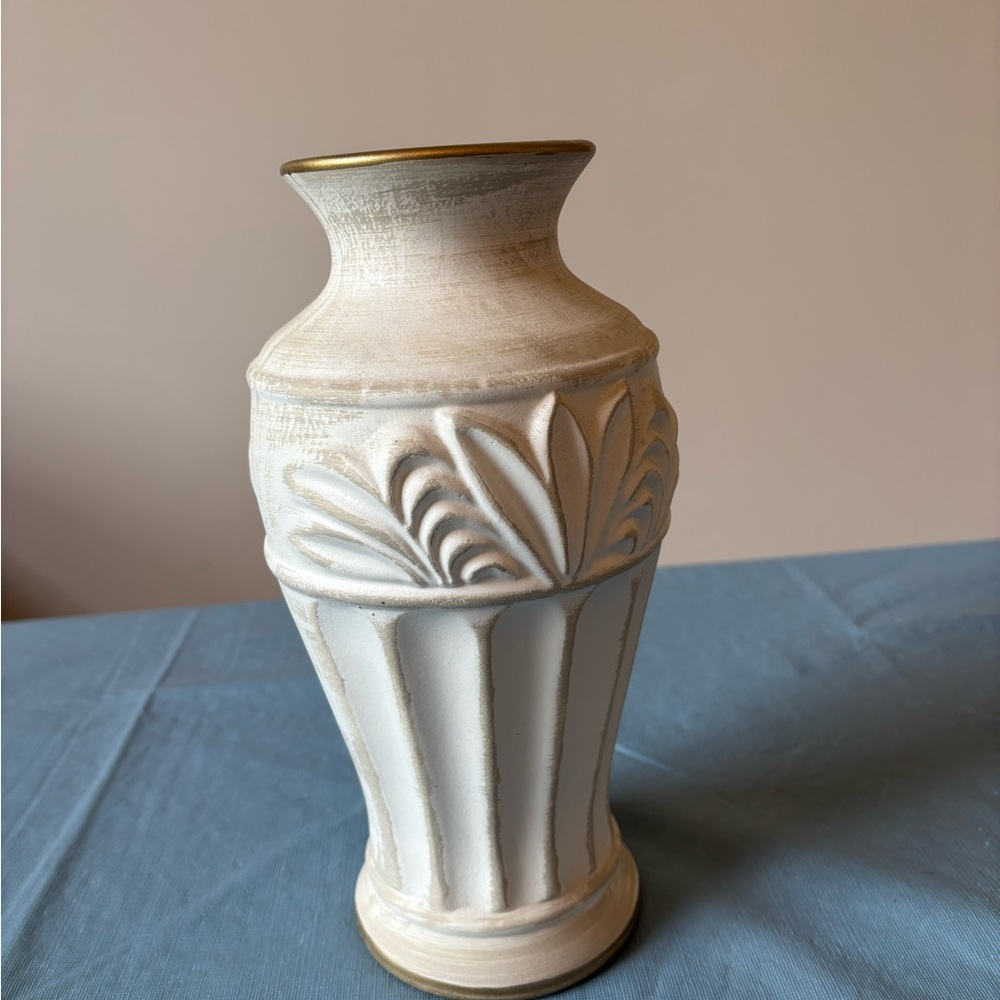 Craft Cream and Gold Textured Vase